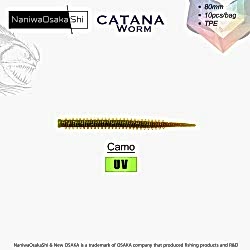 NaniwaOsakaShi Catana Worm 8cm Camo 10Pcs - NANIWAOSAKASHI